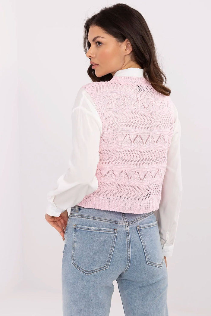 Lace Gilet for Women - Trendy Pink Vest - Vests