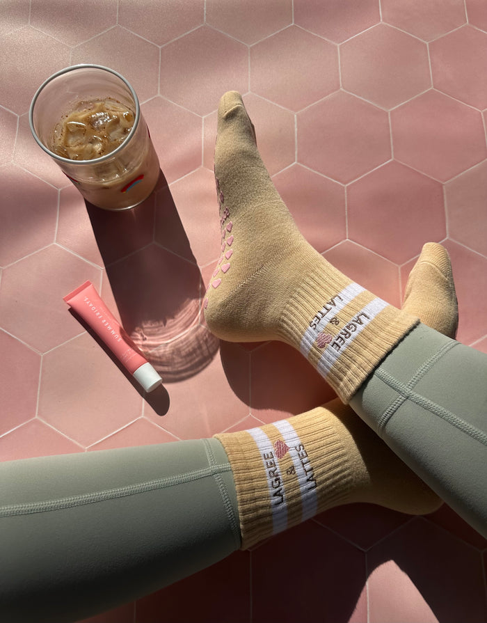 Tan non slip socks