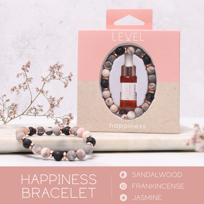 Lava Bead Aromatherapy Bracelet Set - Happiness, Centre & Balance - Aromatherapy Bracelet