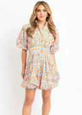 Karlie Lavender Floral Bubble Hem Dress Spring easter