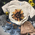 Leopard Sunflower Tee - Small / Cream