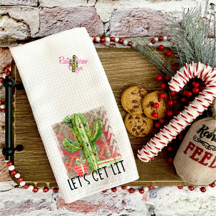 Let’s get Lit Waffle Weave Tea Towel
