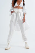 Lightweight Pants with tie waist in white - trousers