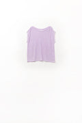 Lilac boat neck mesh sweater with dropped sleeves