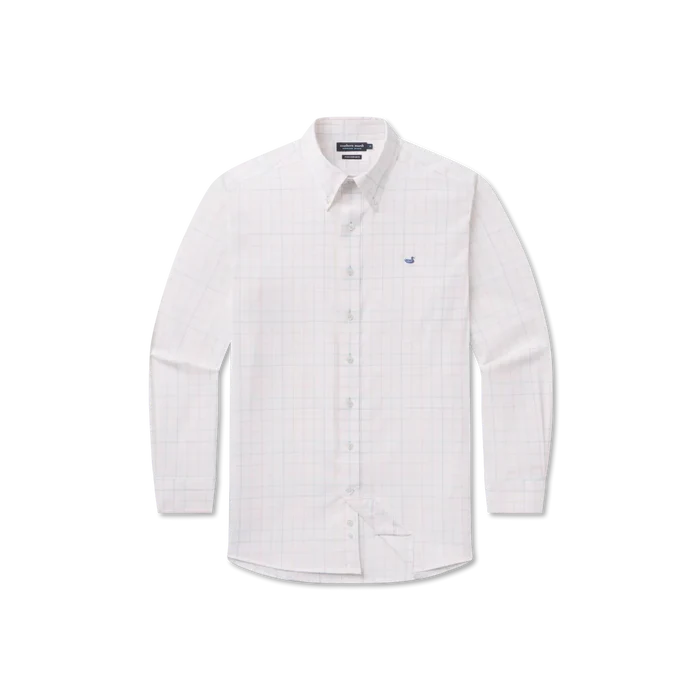 Lockhart Windowpane Performance Buttondown - Light Blue & Mint