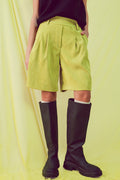 Longline short in lime cord - trousers