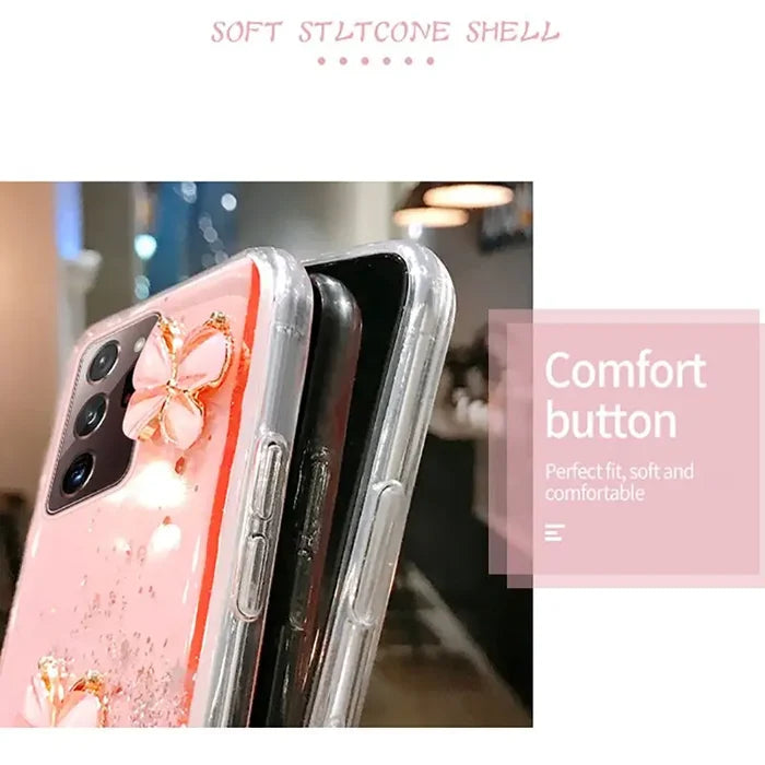 a pink iphone case with a flower design