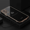 the case is made from gold and features a clear back