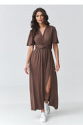 Makadamia Stylish Brown Maxi Dress for Everyday Wear brown - Dresses