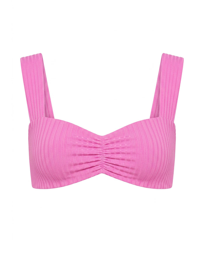 LSPACE Marlee bikini top in Sweetheart, off-model flat lay.