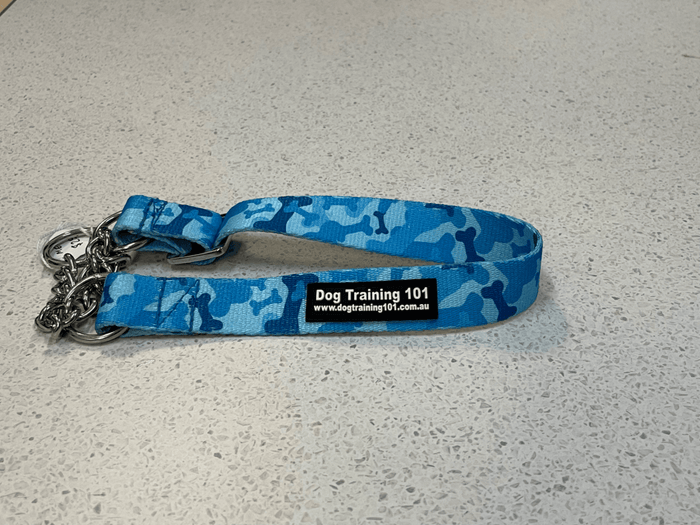 Dogtraining101 Medium Martingale Blue Bone Camo Design