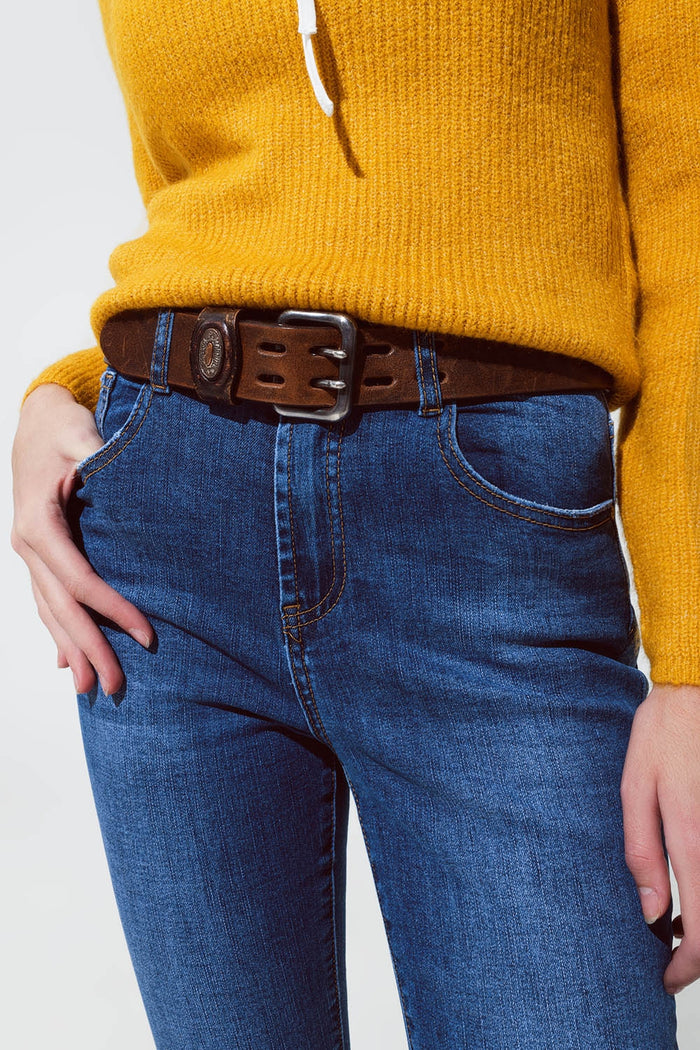 Medium blue skinny flared jeanss - Denim