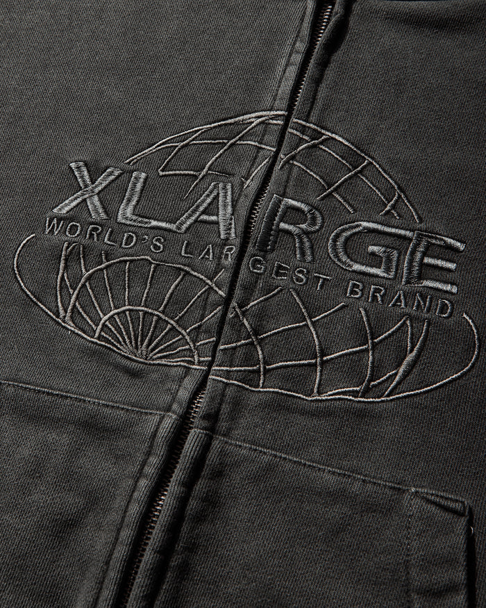 XLARGE WORLD'S LARGEST BRAND SLIM ZIP HOODED SWEATSHIRT BLACK Sweatshirts Hoodies 201261012011 10