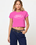 Made In California Sweetheart | Badge:New Arrival_#B2AC88_#ffffff'
Front view of model wearing the Merci Baby Tee in Sweetheart Made in California.