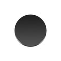 a black circular object on a white background