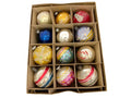 Midcentury Glass Christmas Ornaments Hand Painted Medium Sized at Duckwells