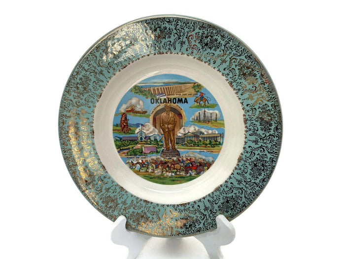 Midcentury Oklahoma State Souvenir Plate at Duckwells