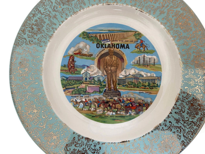 Midcentury Oklahoma State Souvenir Plate at Duckwells