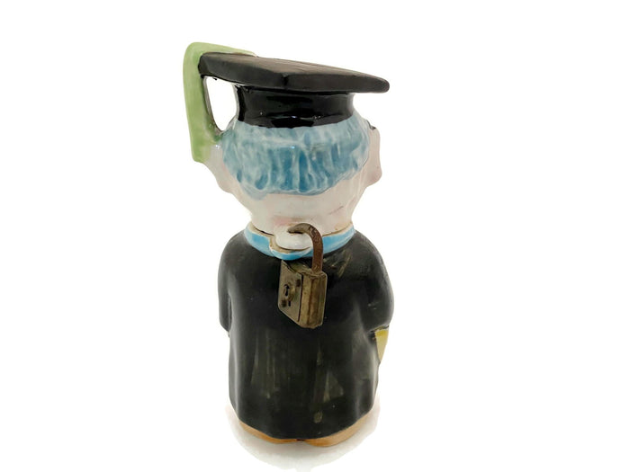 Midcentury Professor Ceramic Coin Bank with Lock by Thames at Duckwells