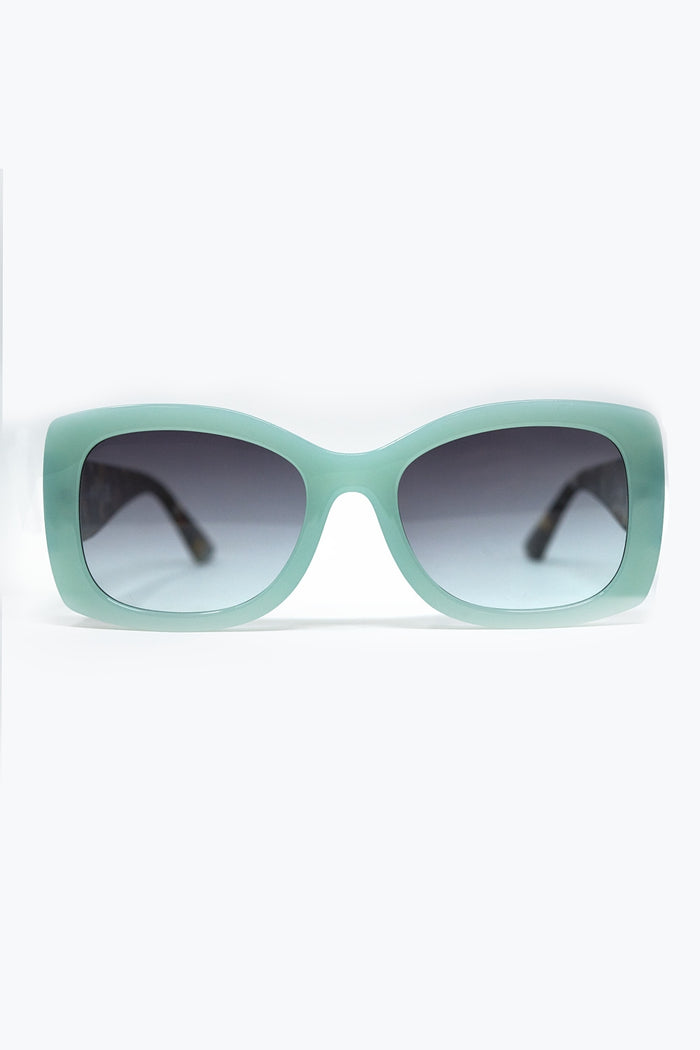 Mint Green Oversized Oval Sunglasses in Acetate