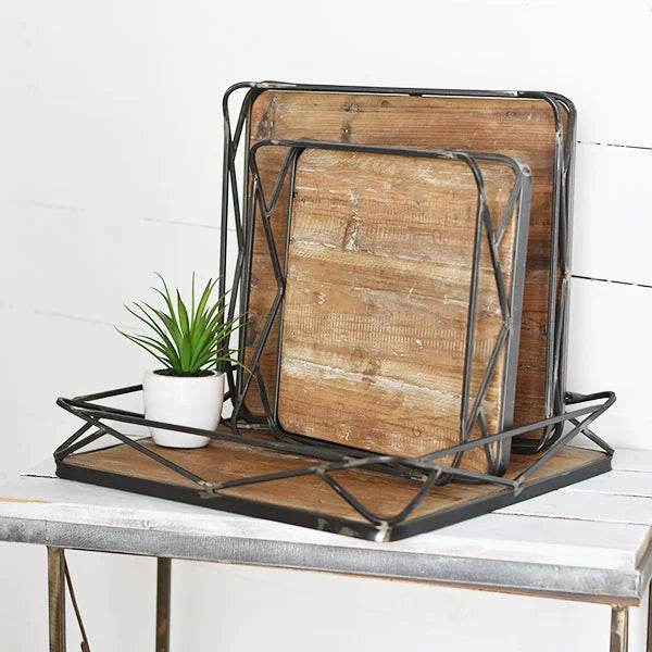 Modern Farmhouse Square Tray Set