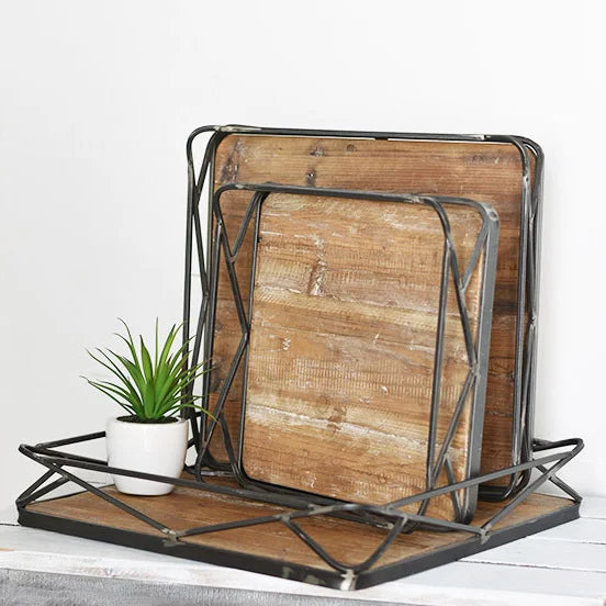 Modern Farmhouse Square Tray Set