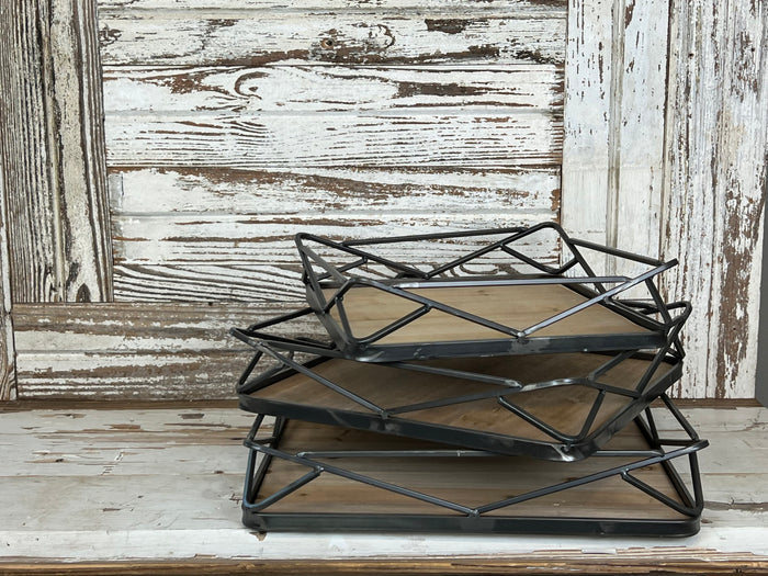 Modern Farmhouse Square Tray Set