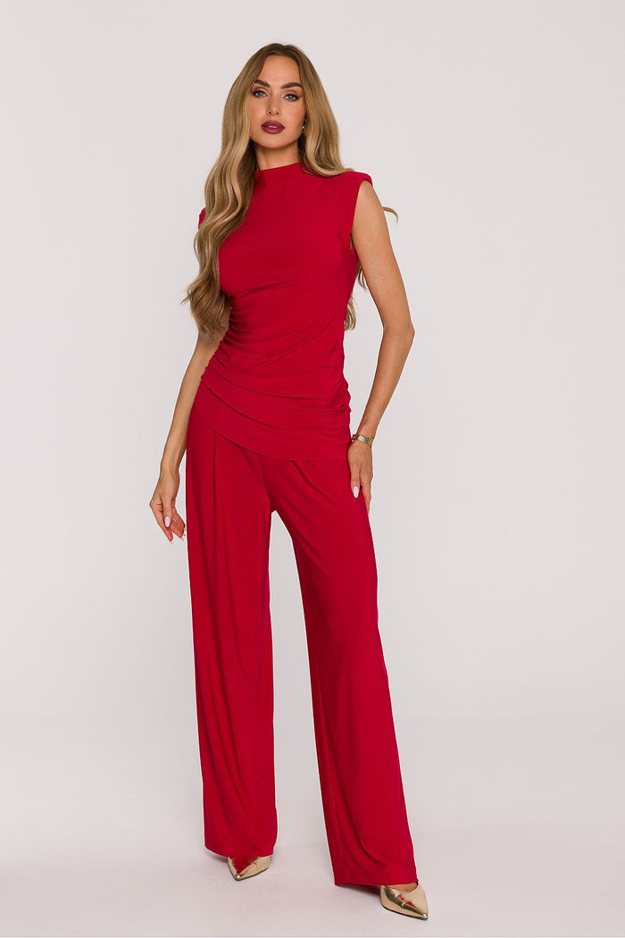 Moe Smooth Knit Fabric Set in Bold Red - Lua Boutique - Outfit Sets