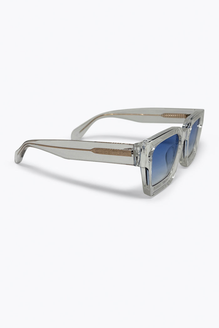 Multicolor Gradient Lens Clear Square Frame Sunglasses