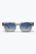 Multicolor Transparent Frame Blue Gradient Square Sunglasses
