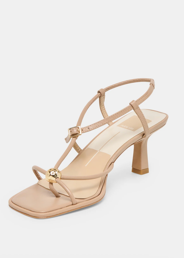 Mylee Strappy Heel - Light Tan Leather