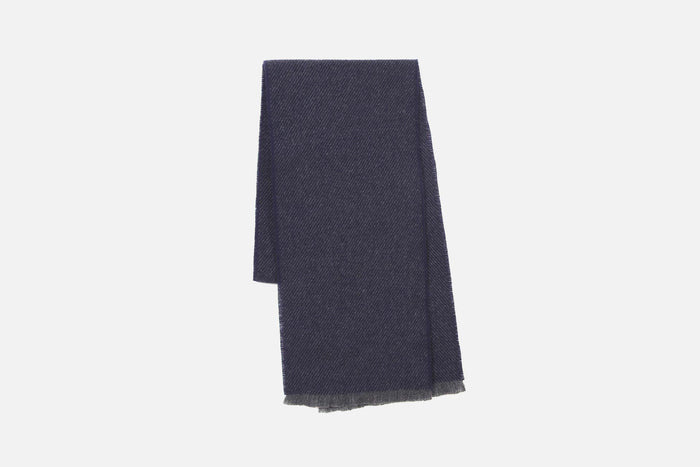 Navy Grange Lambswool Scarf - Cushendale Woollen Mills