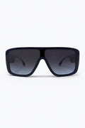 Navy Oversize Square Frame Gradient Lens Shield Sunglasses
