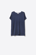 Navy Textured Short Sleeve Relaxed sweater