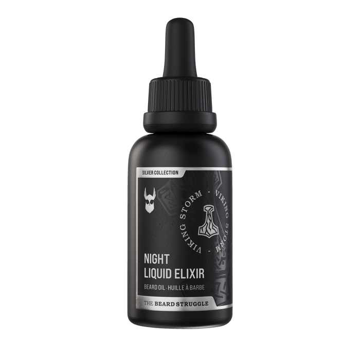 Night Liquid Elixir Oil in Viking Storm scent. The Beard Struggle