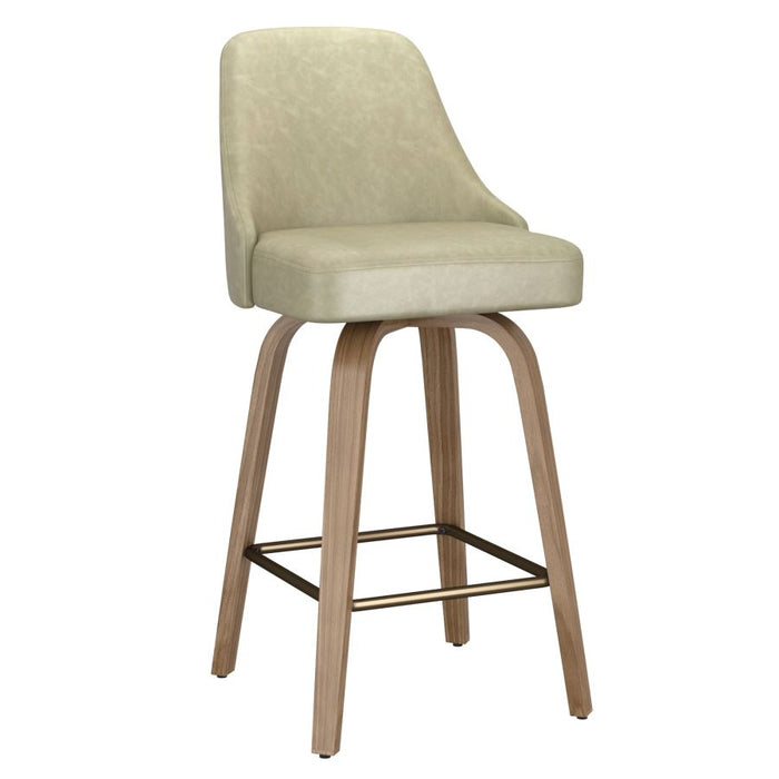 Oakley Swivel Counter Stool - Whitewash - Windsorchrome