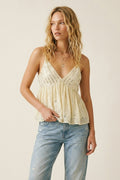 off-white Sequin Embellished V-Neck Camisole