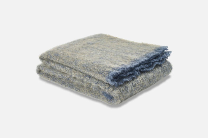 Olive Clash Mohair Throw Blanket - Cushendale Woollen Mills