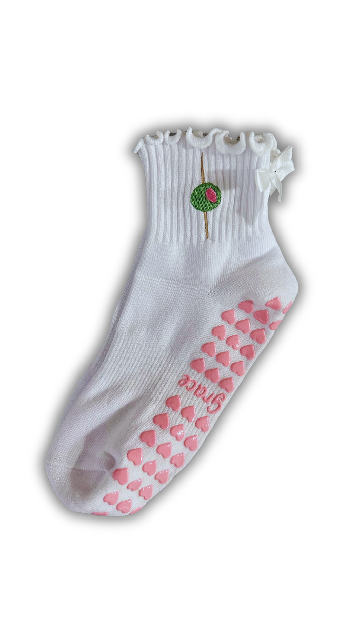 White olive ruffle grips