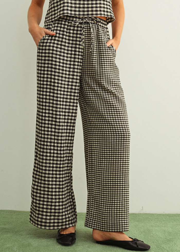 miou muse p65492t black cream mixed gingham pant one way or another
