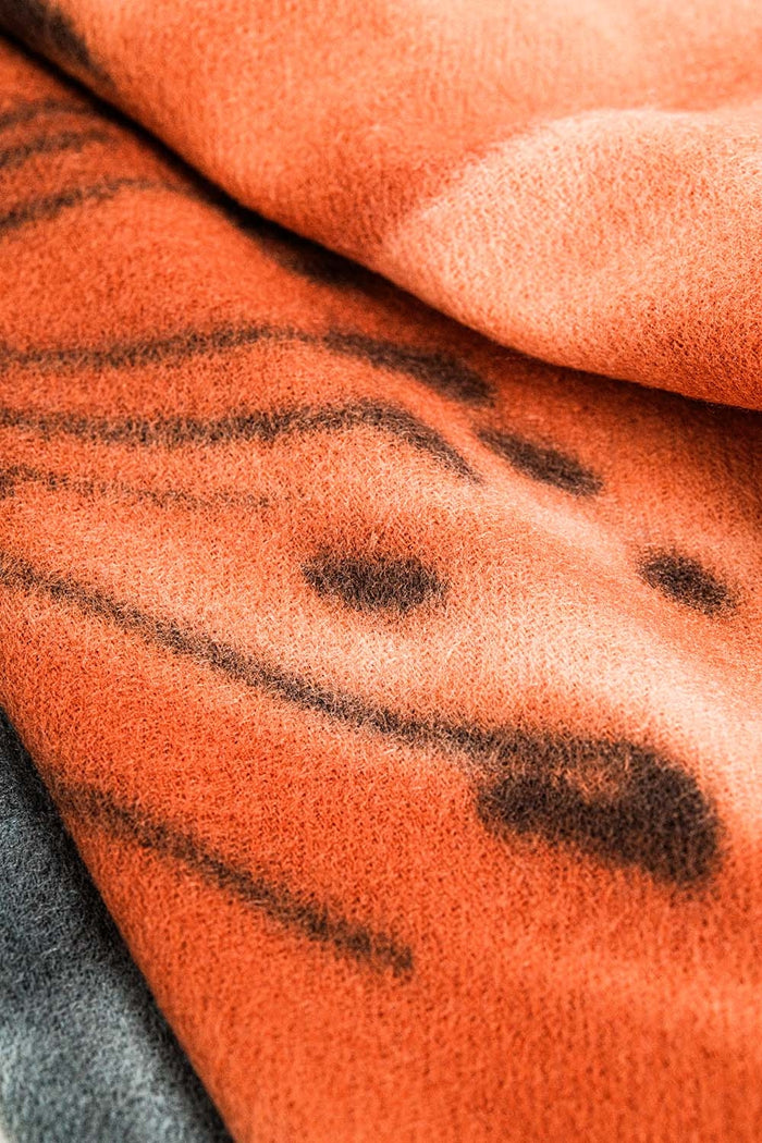 orange flower print scarf