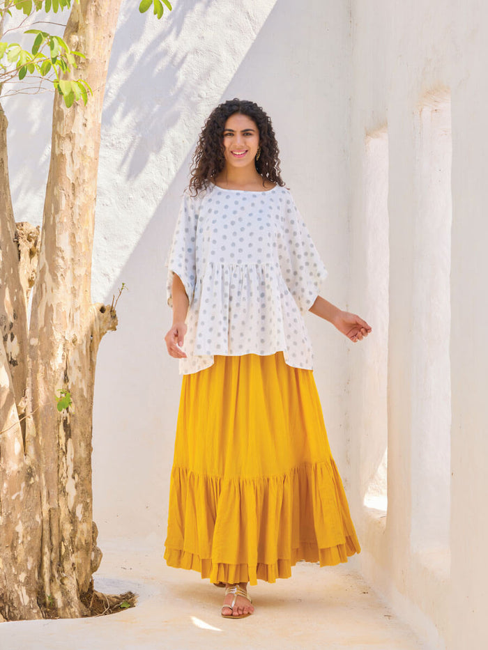 Orange Tip Top & Skirt Set