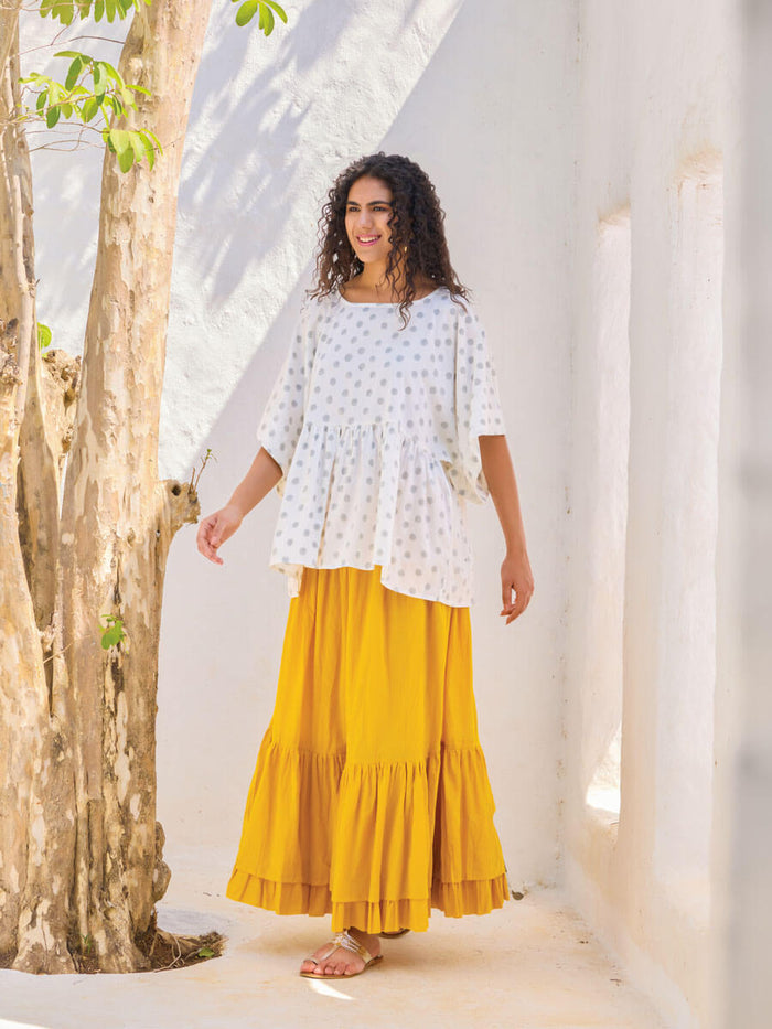 Orange Tip Top & Skirt Set