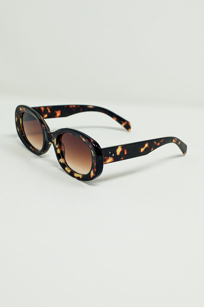 Oval Shapped Sunglasses in Tortoise Shell