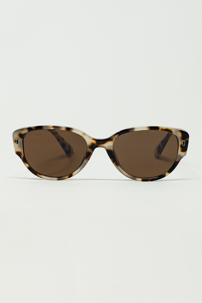 Oval Sunglasses In Havana Brown Gradient Color