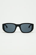 Oval Sunglasses with High Gloss Transparent Frames in black