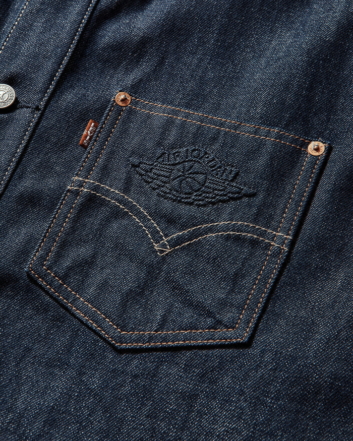 Levi's X Jordan Overshirt Jacket Dark Indigo Coats and Jackets Denim Jackets 005FG 0000