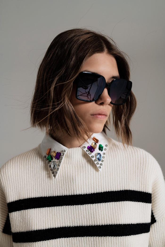 Oversized Cat Eye Sunglasess in Black