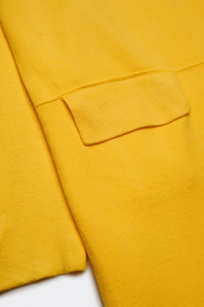 Oversized collar maxi cardigan in yellow