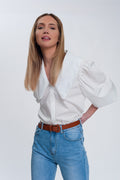 Oversized collared shirt in white - Shirts